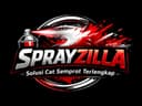 Sprayzilla Banjarmasin Logo — black background with bold red/silver/white branding and spray can graphic